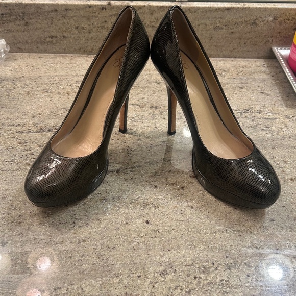 Joan & David Patent Snakeskin Stilleto Pumps - Picture 2 of 6